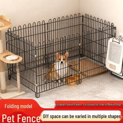 Foldable Indoor Dog Fence with Training Toilet for Small To Medium Dogs