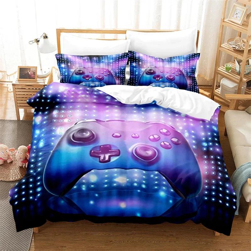 Gamepad Duvet Cover Gamer Bedding Set Twin Full For Teens Boys Playroom Decor Microfiber Video Games Controller Comforter Cover