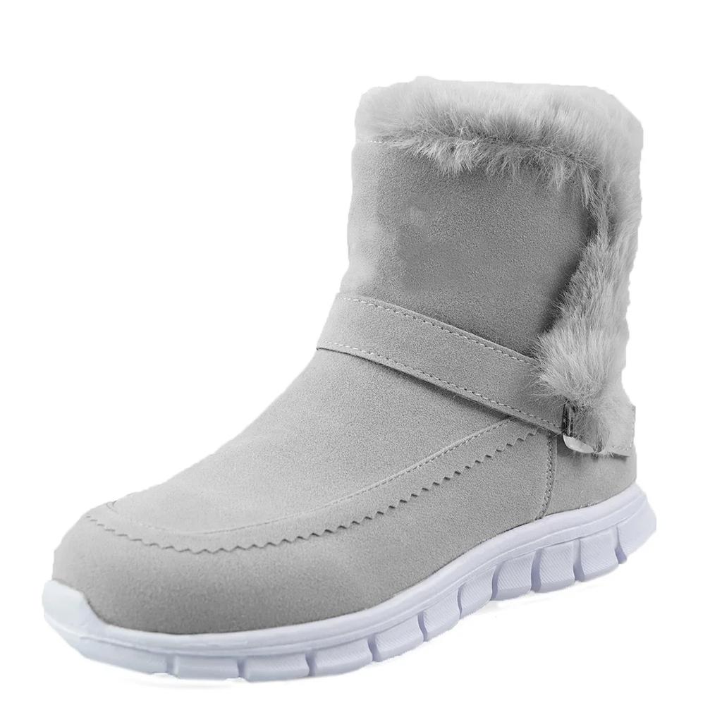 Furry Women's Boots 2024 New Winter Plush Warm Ladies Cotton Shoes Outdoor Fashionable Casual Sports Snow Boots Zapatos De Mujer