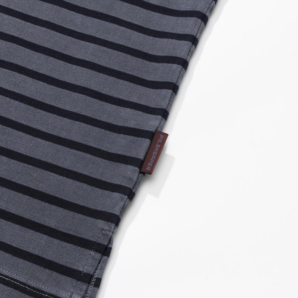 PSSHOPPER Pigment Stripe Long Sleeve [Navy]