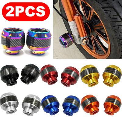 2Pcs Motorcycle Wheel Protection Crash Pad Protectors Alloy Motocross Falling Front Fork Slider Shock Absorption Cups Universal