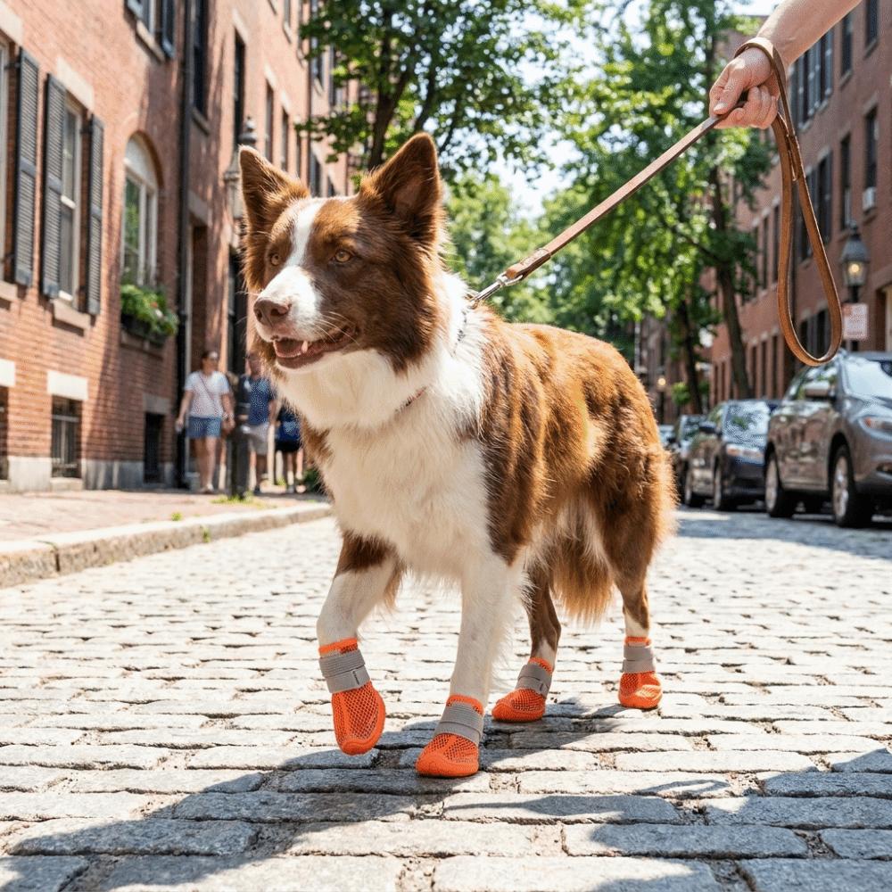 Breathable Dog Mesh Shoes Soft Summer Dog Shoes Anti Slip Dog Shoes for 4PCS/SET Spring Summer