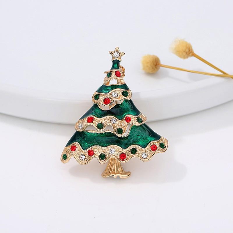 Christmas Tree Brooches For Women Unisex Plant Pins Multi-Color Available Holiday Party Accessories Gifts