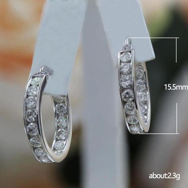 Romantic Zircon Circle Piercing Hoop Earrings for Women Wedding Party Classic Fashion Jewelry Pendientes Eh682