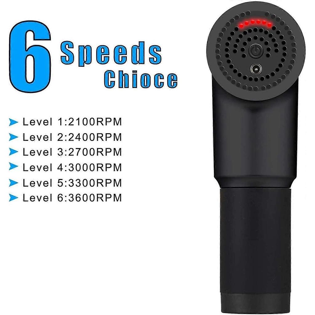 6 Speeds Massage Gun, Cordless Handheld Deep Tissue Muscle Massager, Chargeable Percussion Device Super Quiet