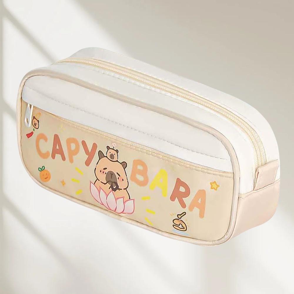 Large Capacity Capybara Stationery Bag Desktop Storage Cartoon Pencil Bag  Student