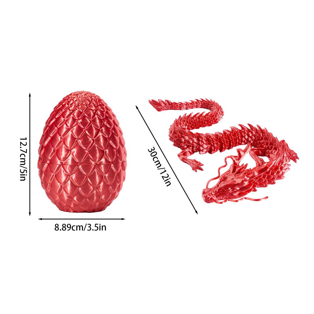 3D Printed Gem Dragon Crystal Dragon Egg Rotatable And Poseable Joints 3D Articulated Dragon Toys For Autism Kids Gifts