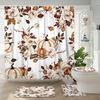 Pumpkin Fall Shower Curtain Set With Flowers, Pastoral Polyester Bathroom Decor - Water-Resistant & Machine Washable, Includes 1