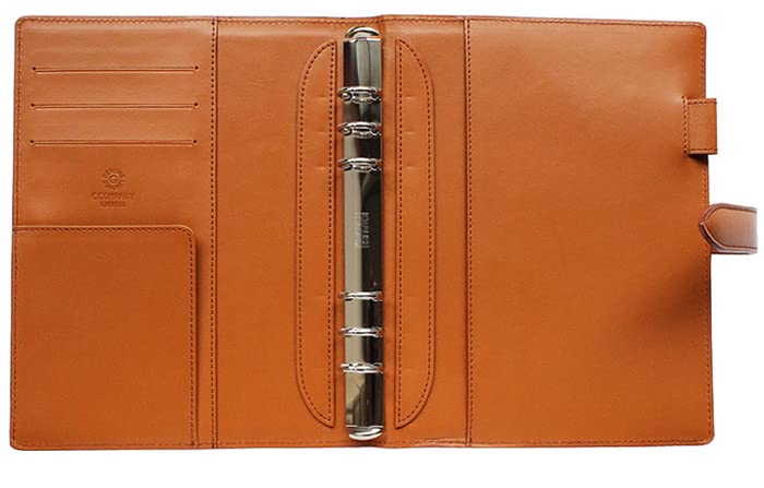 CCOMPANY LIMITED Planner, Made in Japan, A5 Size, 6-Hole, 20mm Rings, with Pen Holder, Turner 2 Second (Brown)