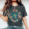 Summer Sea Turtle Shirt Boho Sea Flower Turtle Tee Save The Turtles Love Turtle Tshirt Beach Bum Vacation Ocean Inspired Style Birthday Gift