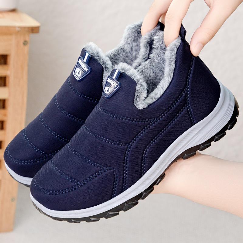 Men'S Winter New Warm And Cold Proof Men'S Shoes Large Couple Cotton Boots Thick Velvet Short Snow Boots Soft Comfortable
