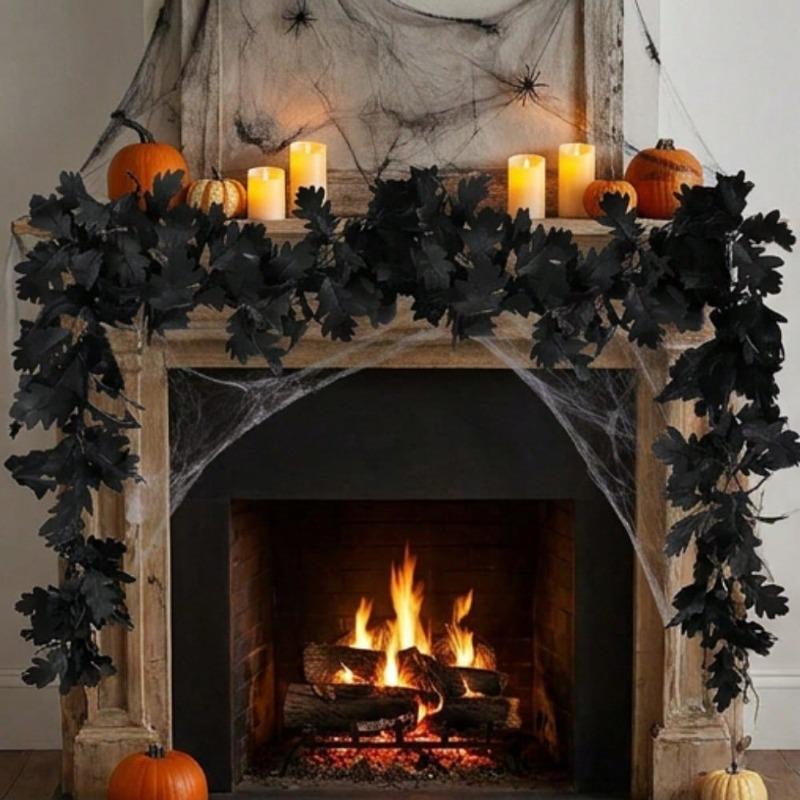 Artificial Autumn Chrysanthemum Leaf Vine. Great for Halloween, Christmas, windows, patios, weddings, holiday parties and living room decor.
