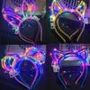 10/20/30pz Ragazza Donna LED Luminoso Gatto Orecchie di Coniglio Fascia Luminosa Flash Fascia Luminosa al Buio Fornitura per Festa di Compleanno Matrimonio