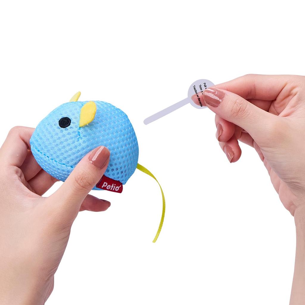 Petio Wild Mouse Cat Toy, Squeak Squeak, NOISY Panic Blue Mouse