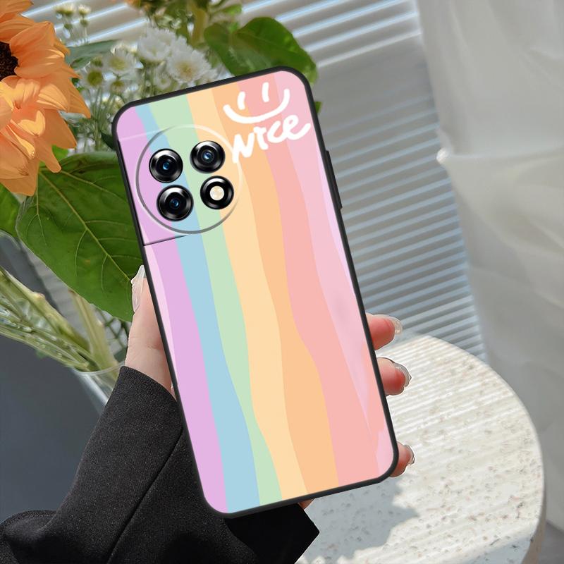 Rainbow Cute Cartoon Case For OnePlus 15 15R 13 13T 13R 12 12R 11 10 10R 10T 8T Nord 5 CE 4 2 3 Lite N20 N30 Cover