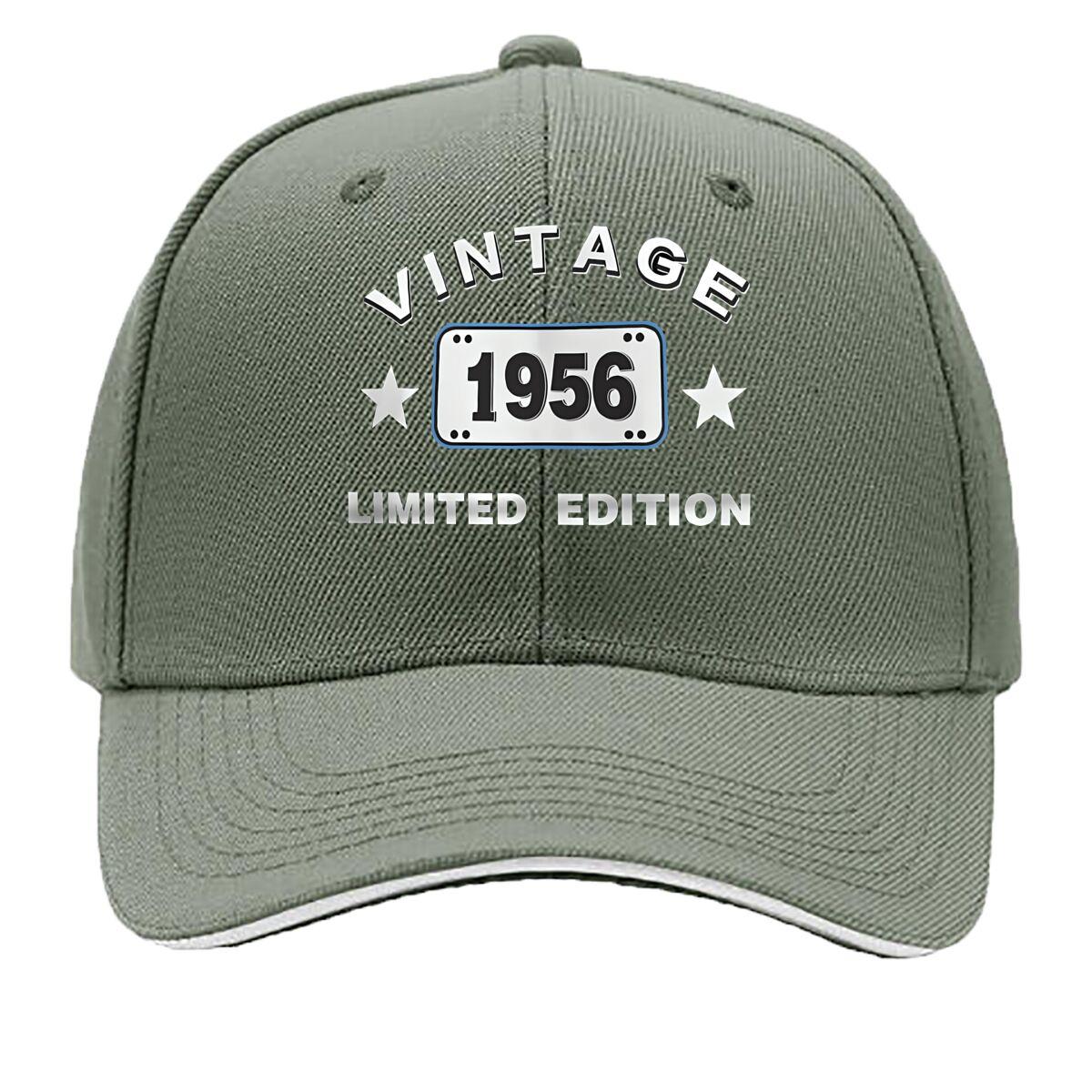 

Vintage 1956 Retro Art Hip Hop hat Fashion Outdoor Sports Sandwich Baseball Cap One Size темно серый