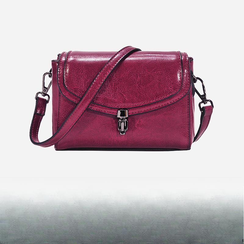 

Сумки и кожаные изделия Fengchao Однотонная маленькая квадратная кожаная сумка с замком-защелкой Женская одноплечевая сумка