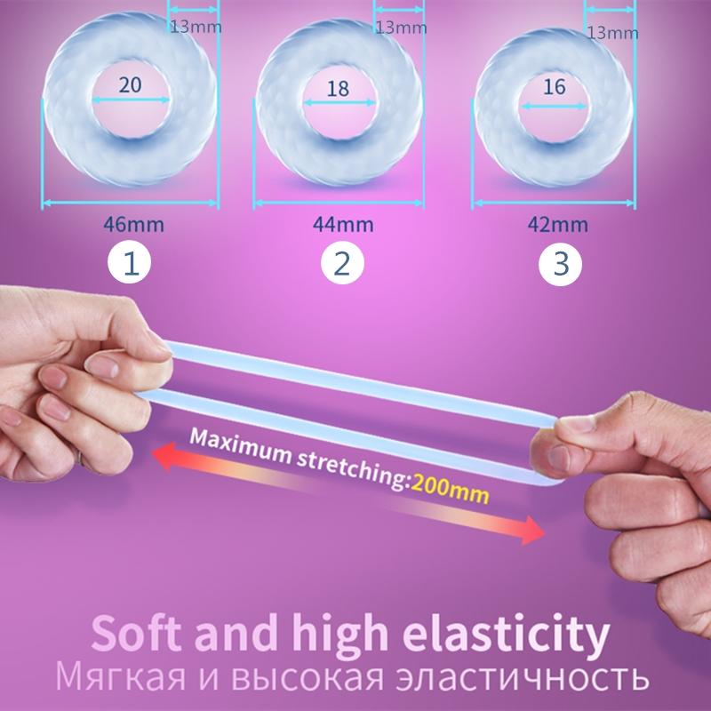 Silicon Male Penis Ring 3 Levels Long Lasting Training Time Delay Cock Rings Sex Toys for Men Product