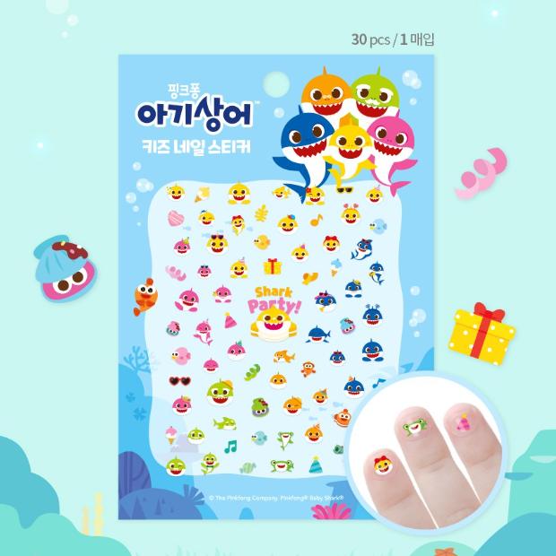 Made In Korea - Pinkfong Baby Shark Kids Nail Stickers (4 Options)