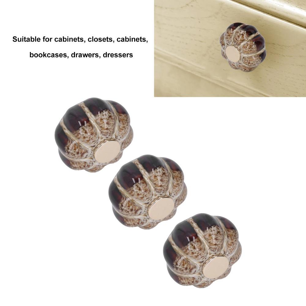 3pcs Easy Install Pumpkin Door Pulls Durable Pumpkin Pull Handles Pumpkin Cabinet Knobs  Drawer