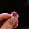 Fashion Jewelry Emerald Love Heart Ring, Fashion Niche Heart 8 * 8mm Ring