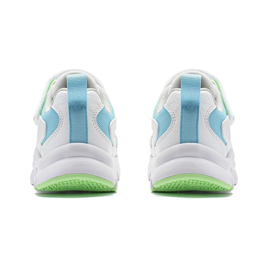 Li Ning Kids Starry Comfortable Casual Shock Absorbing Wear Resistant Low Top Casual Shoes Kids Casual Shoes White Green YKNU028-5