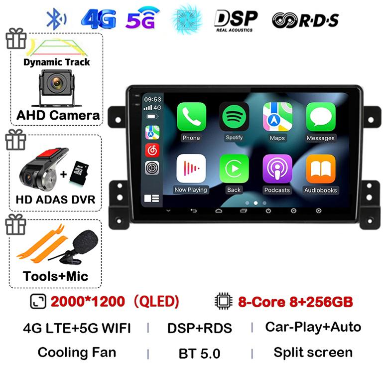 Android 14 Carplay Auto 4G+WiFi DSP For Suzuki Grand Vitara 2005-2015 Car Radio Multimedia Video Player GPS Head Unit Stereo BT