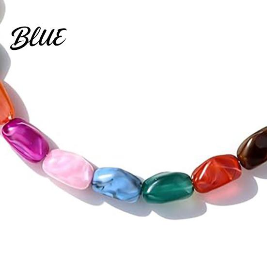 Short Collarbone Necklace Colorful Chunky Beaded for Women Resin Beads