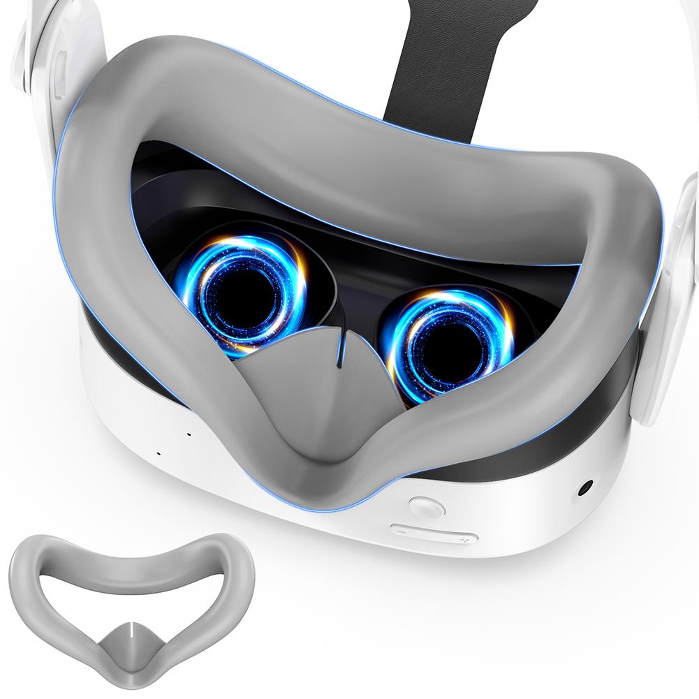 Silicone VR Face Cover Sweatproof Face Cushion with Anti-Leakage Nose Pad Face Cushion Pad Replacement for Meta Quest 3S