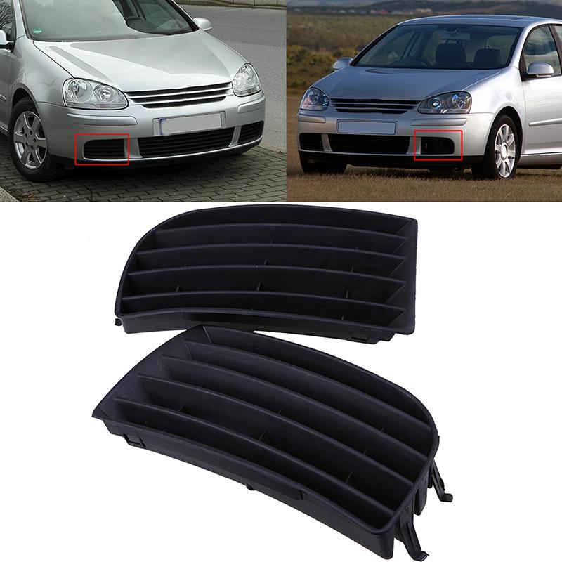 Front Bumper Lower Grille Replacement for VW Golf 5 MK5 2004-2009,ABS Black Car Exterior Fog Light Vent Cover Trim