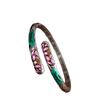 Adjustable Chinese Style Bracelets Charm Cloisonne Open Bangle Fashion Lotus Copper Bangle  Gifts