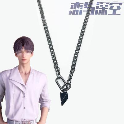 Game Love and Deepspace Rafayel Cosplay Necklace Unisex Leaf Pendant Hip-pop Alloy Chain Choker Jewelry Costume Accessory Gift