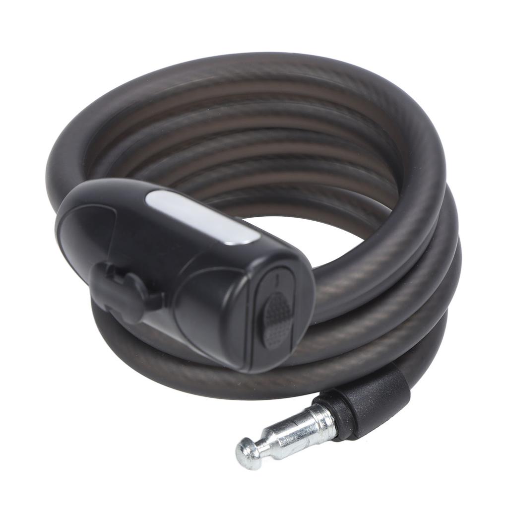 Bike Lock Cable 4.9ft Long Matte Black 2 Keys PVC Thick Steel Rope Coiled Cable Lock with Mounting