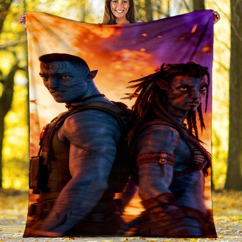 Avatar-Thema bedruckte Decke Perfekt für Sofa Bett Reisen Außenbereich Maschinenwaschbar Gemütlich Langlebig