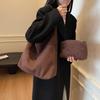 Slack Large-capacity Bag Women's New Autumn and Winter Commuter Shoulder Bag Suede Tote Bucket Bag