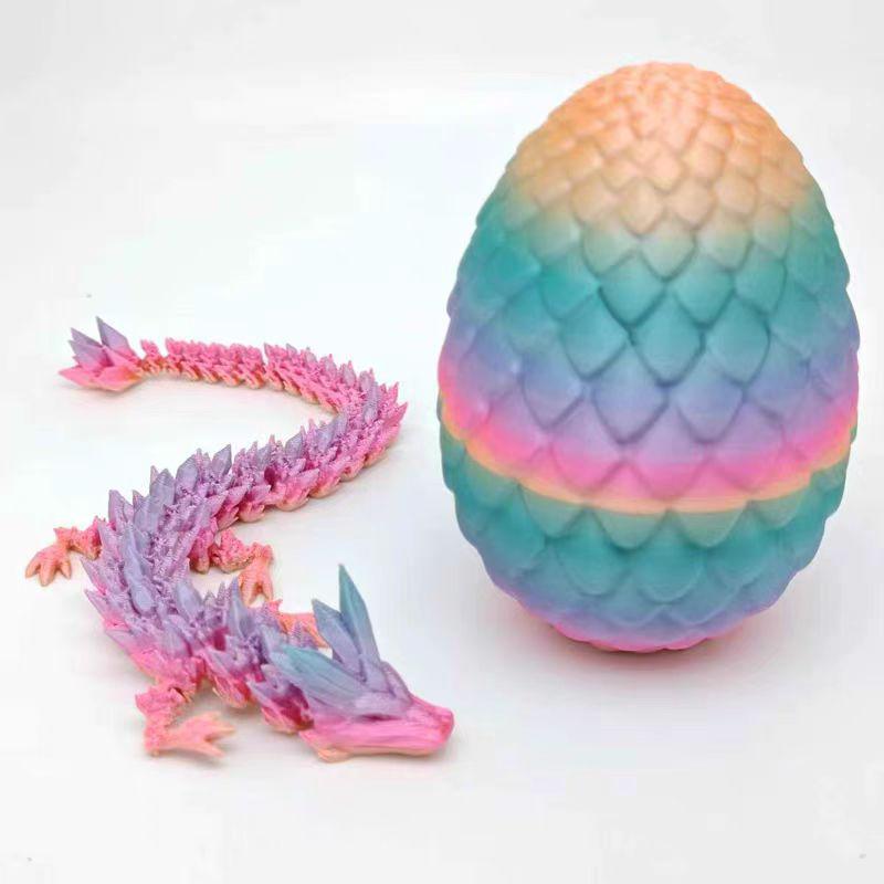 3D Printed Crystal Dragon Figurine with Movable Joints - Perfect Children's Birthday Gift