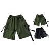 Mid-Rise Elastic Waistband Multi Pockets Chain Strap Decor Men Shorts Outdoor Fitness Cargo Short Pants
