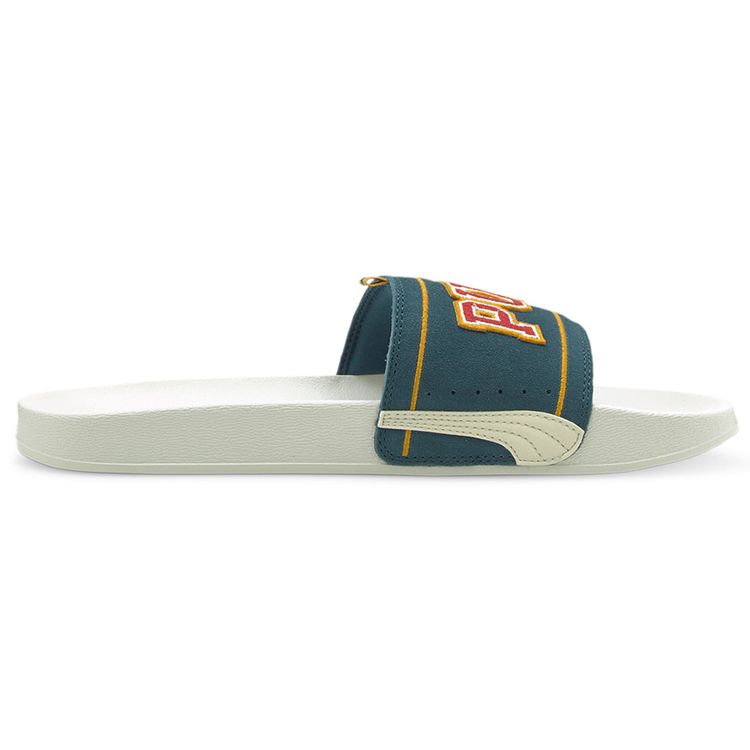 Puma Leadcat Ftr Lightweight Comfortable Simple Rubber Sole Slide Sandals Unisex Sandals White Green 382078-01