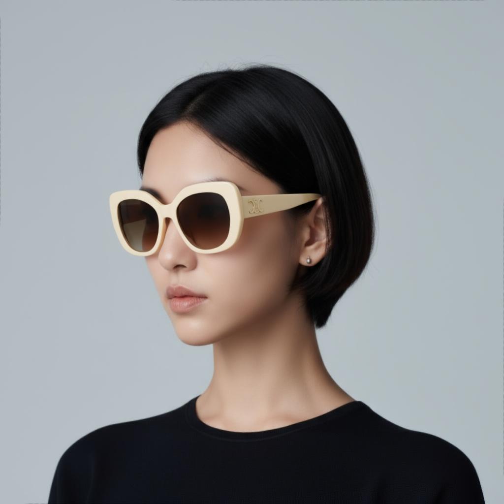 Celine Logo Butterfly Sunglasses Women Sunglasses White CL40226U25F
