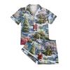 Ladies' Loose Casual Top Shorts Two-piece Set Christmas Printed Pajamas Set