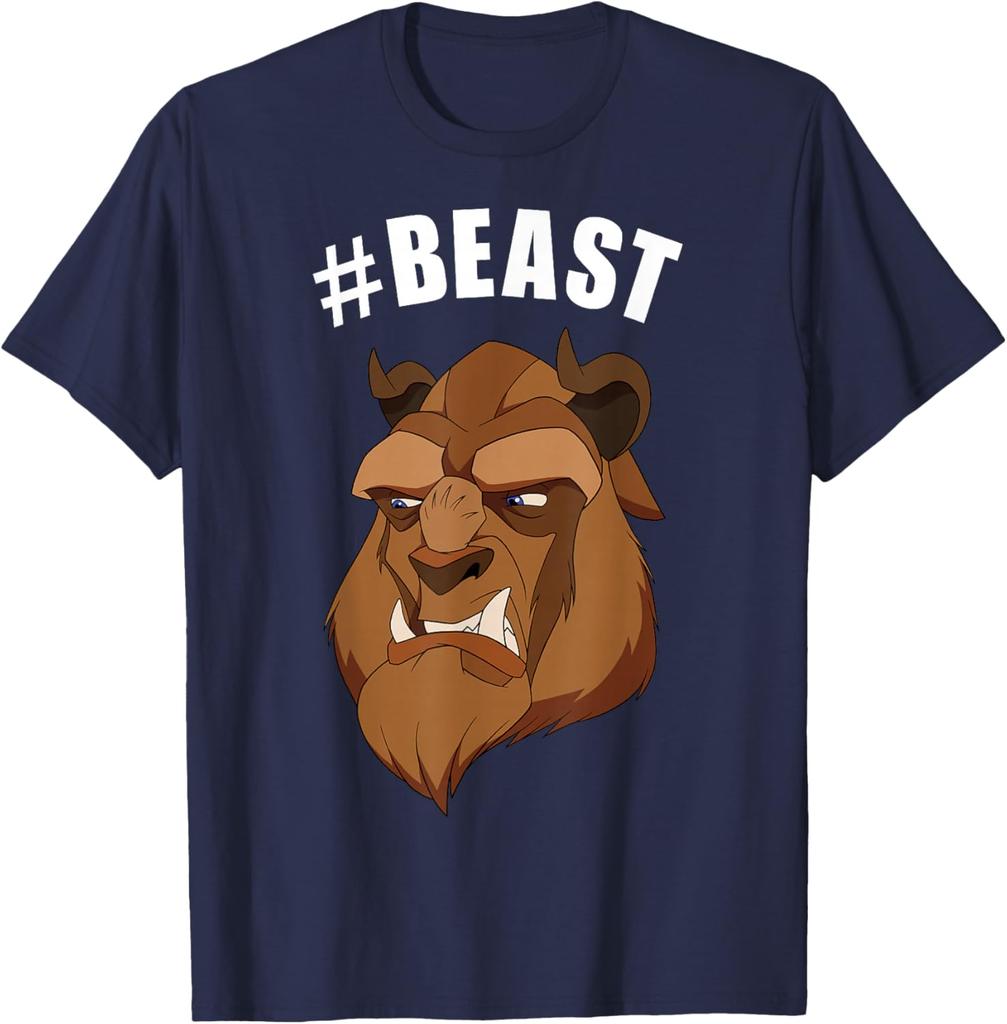 Mode Casual Disney Belle en het Beest Hashtag Beest Portret T-shirt S-4XL Zomer