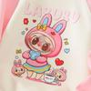 Labubu Girls' Cartoon Raglan Sleeve Sweatshirt - Spring/Autumn, Korean Style, UV Protection