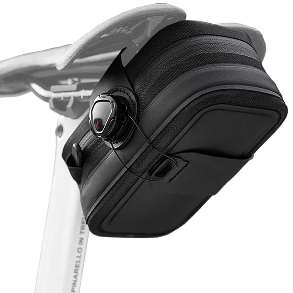 HEROUT Bicycle Saddle Road Bike with Storage for Small Items and Quick Black Bag, Small, 0.5L Capacity, Bag, Compact, Stable, Lightweight, Waterproof,