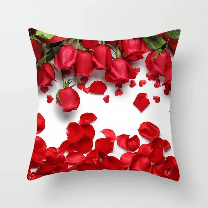 Față de pernă cu imprimeu floral Living Acasă Canapă Ornamente decorative Dormitor Noptieră Husă de pernă x