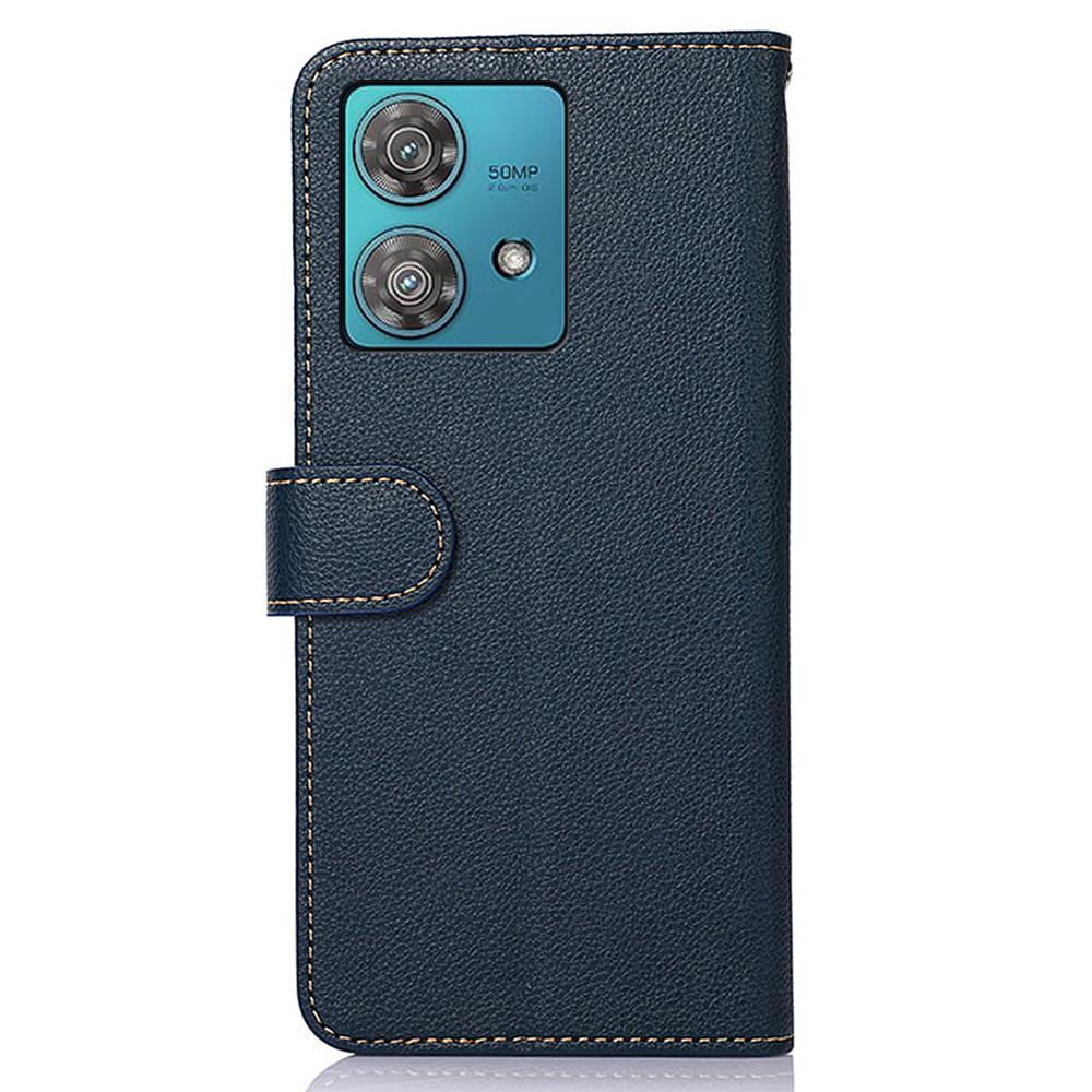 KHAZNEH For Motorola Edge 40 Neo 5G Shockproof Phone Case RFID Blocking Wallet Leather Cover