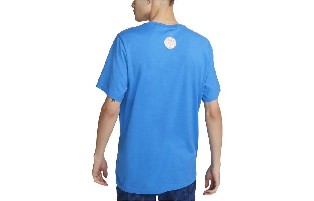 Nike T Shirts Men's Blue Crew Neck Moderate Straight Fit FB9028-435