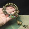 Green Sandalwood 8mm Double Wrap Bracelet Horse & Gourd Pendant Women’s Wooden Gift Jewelry