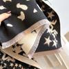 Simple And Versatile Star Scarf Women'S Imitation Cashmere Thickened Thermal Air Conditioner Shawl Double-Sided Fringed Scarf