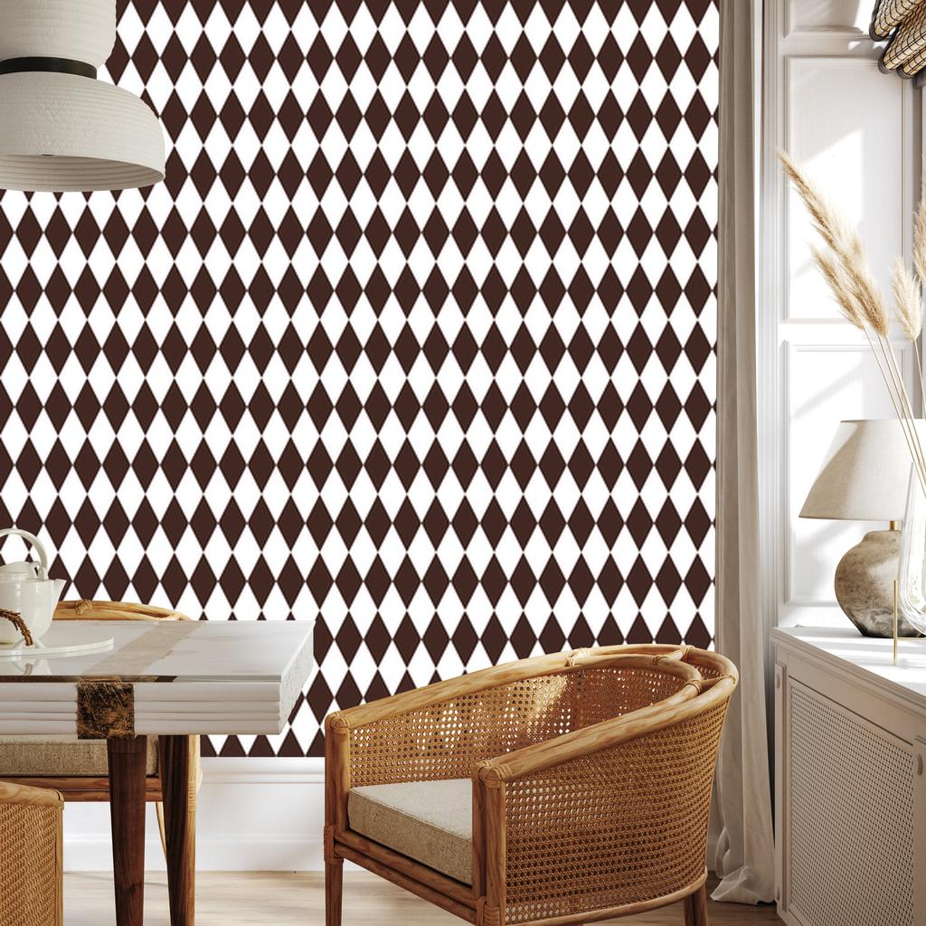 Harlequin Diamonds Wallpaper Light Gray and White 50x1000
