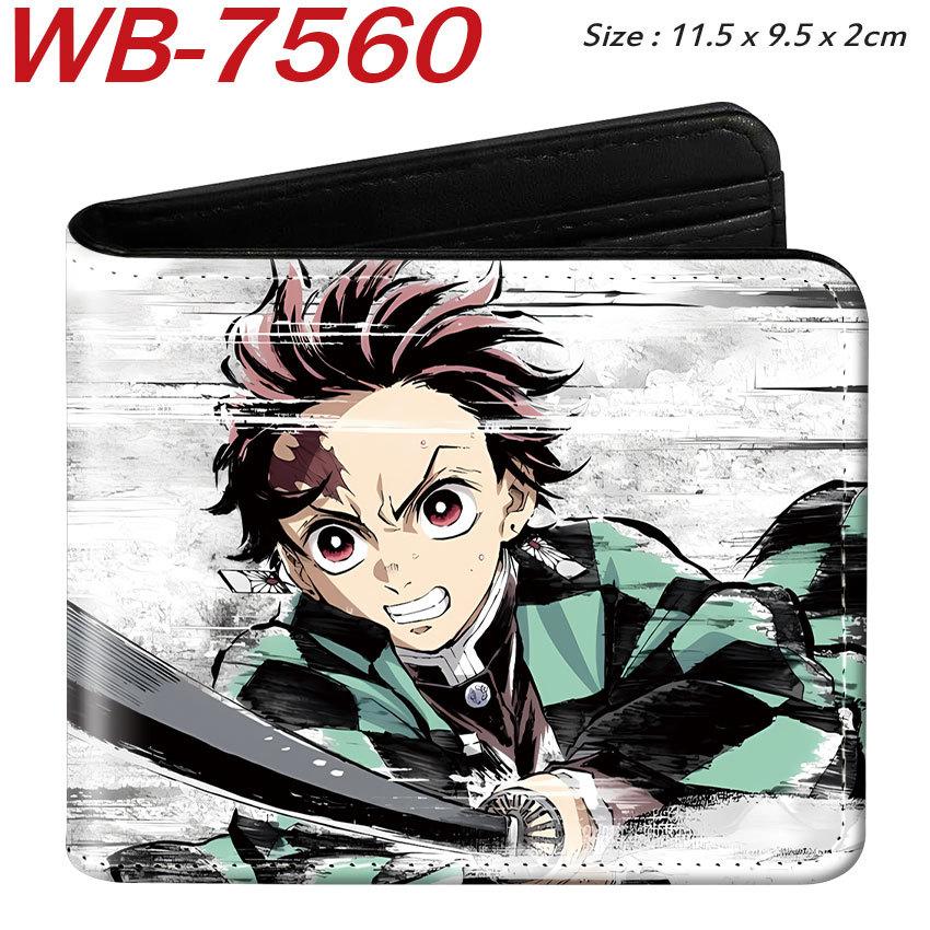 Demon Slayer Anime Gefaltete Leder Geldbörse Kurz Cartoon Kartenhalter für Männer Frauen 1 Stück